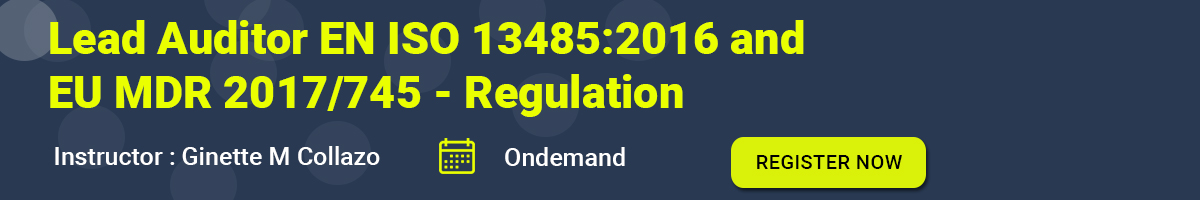 Lead Auditor EN ISO 13485:2016 and EU MDR 2017/745 - Regulation
